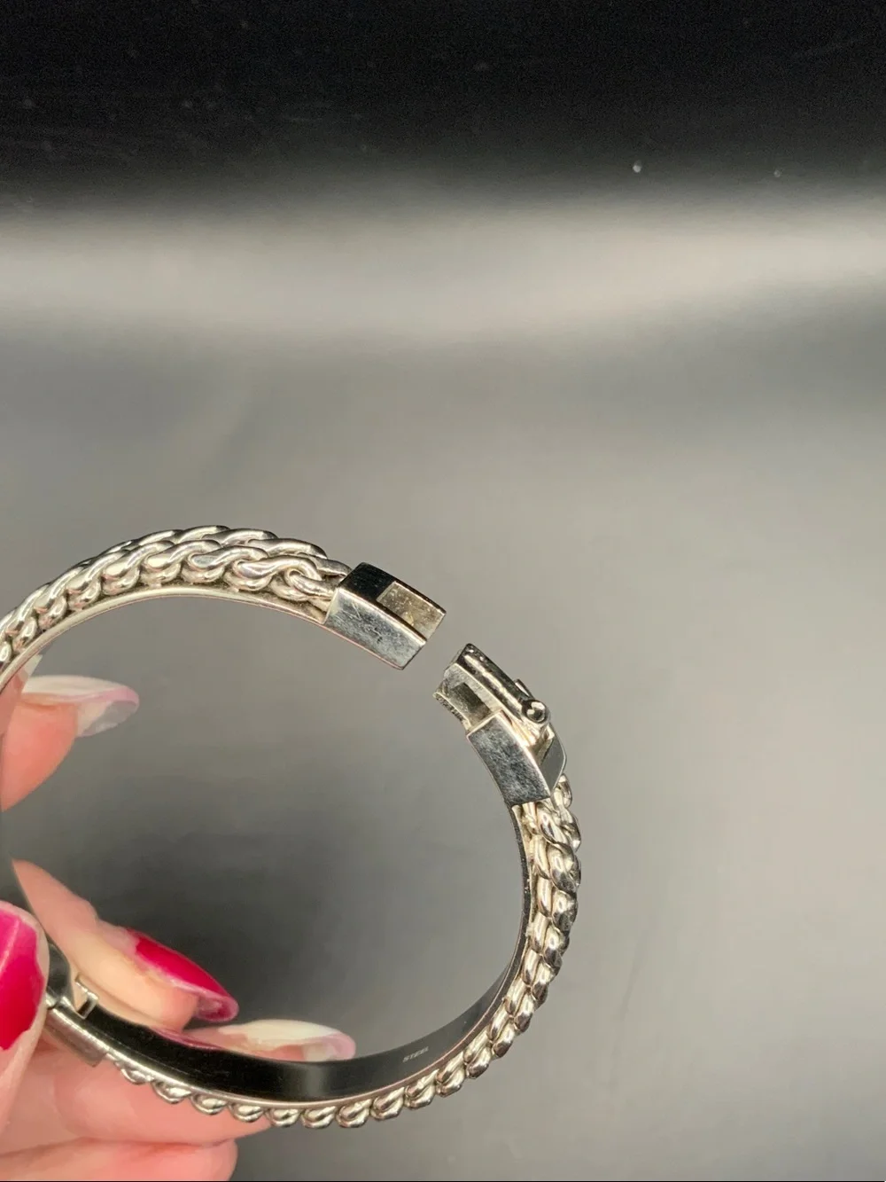 Steel Braided Chain Bracelet -Silver Tone